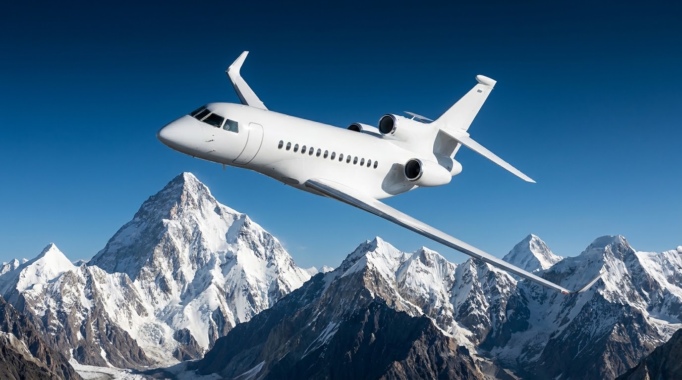 Private jet over the Karakoram