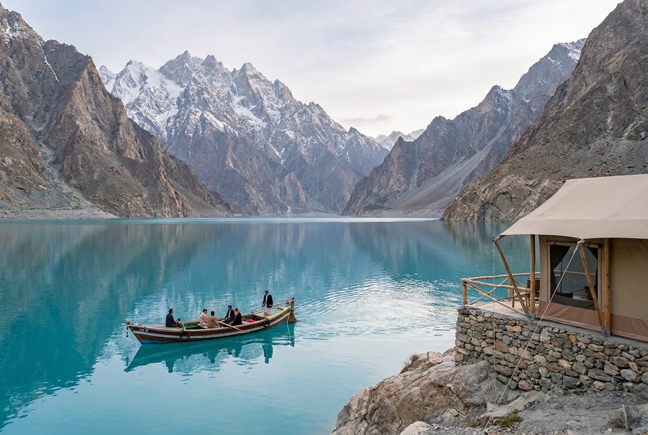 Passu Cones above Attabad Lake, Hunza Valley